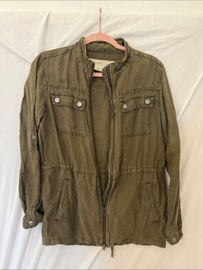 Treasure & Bond Military green jacket light weight zip size xxSmall